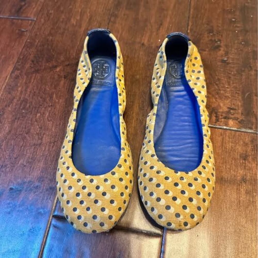 Tory Burch Polka Dot Ballet Flats Size 7.5 - Picture 1 of 6